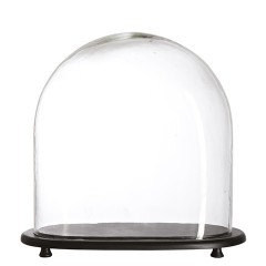GLASS BELL WITH OVAL TRAY 30 - DECOR OBJECTS